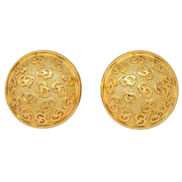 Christian Dior Button Earrings Clip-On Gold - Picture 1 of 4